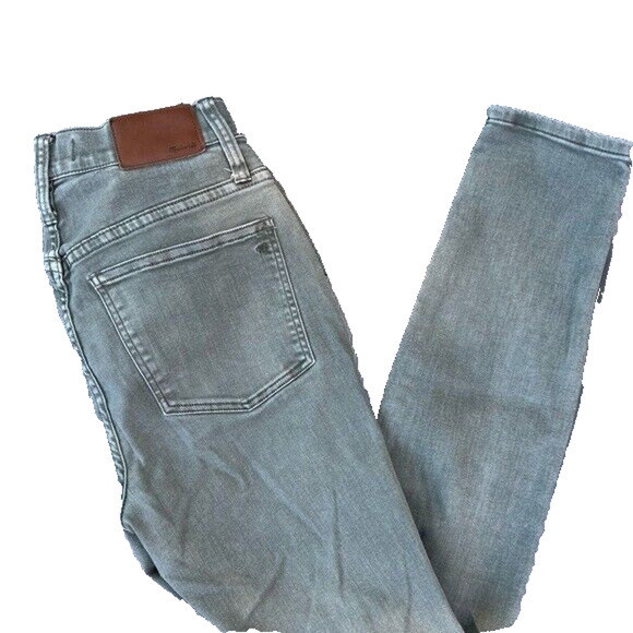 Madewell Skinny Jeans hi rise 9” size 25 green button cotton blend A000326 - Picture 11 of 11